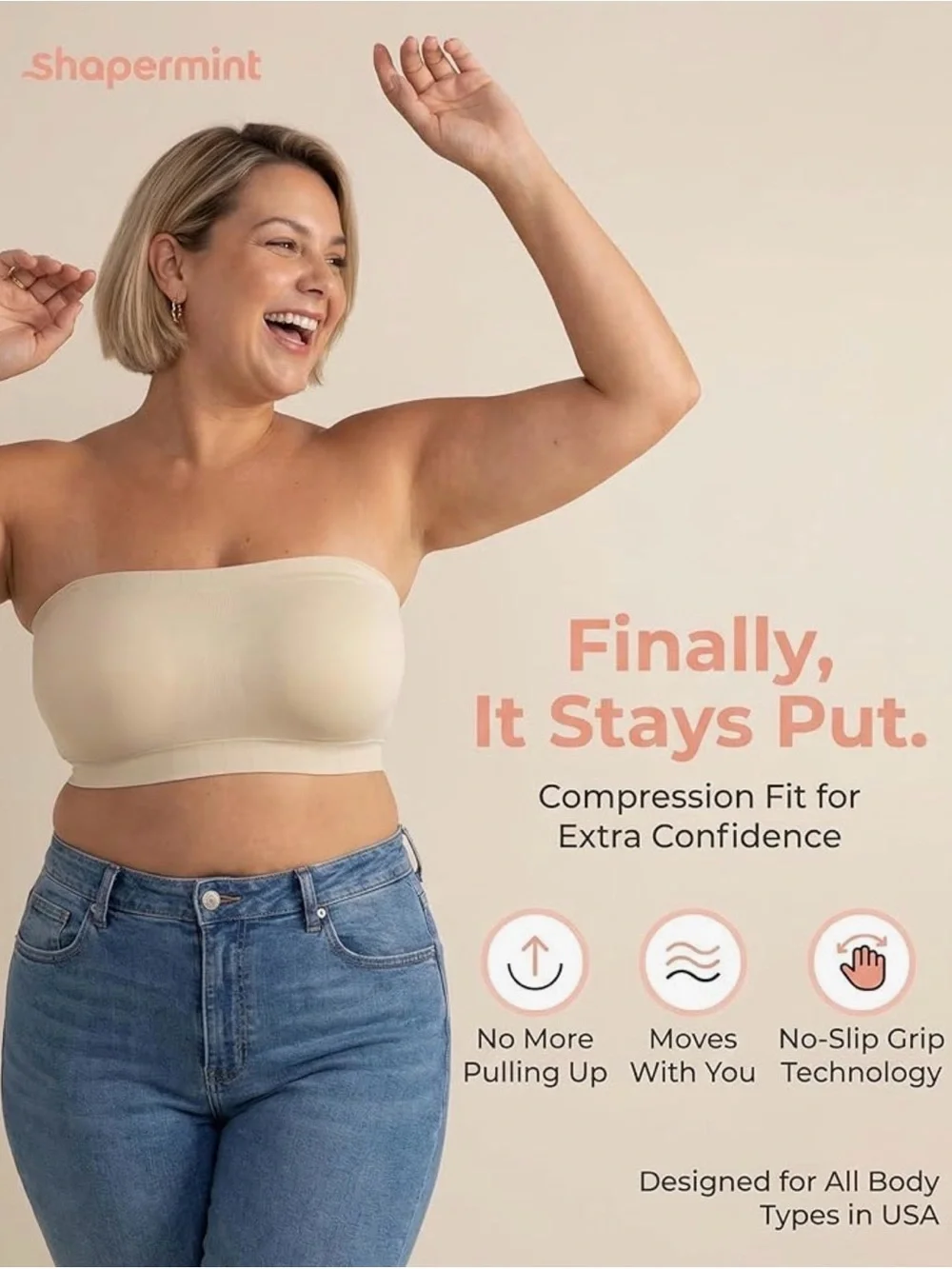 Truekind by Shapermint Wireless Comfort Bra XL Nude New in Package